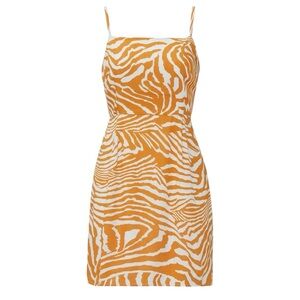 MINKPINK Animal Print Pretty Wild Brown White Bow Mini Dress Medium